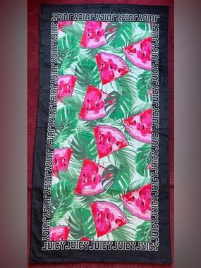 Juicy Couture Tropical Foliage Watermelon Beach Towel